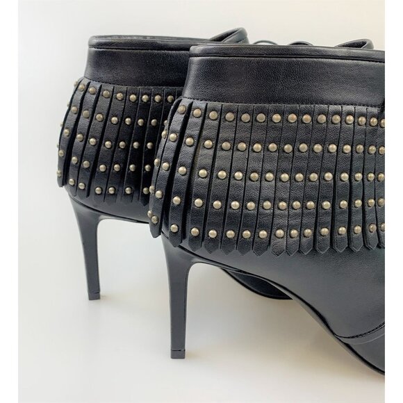 NIB Saint Laurent Paris open toe fringe booties Size 35.5 - Picture 5 of 11